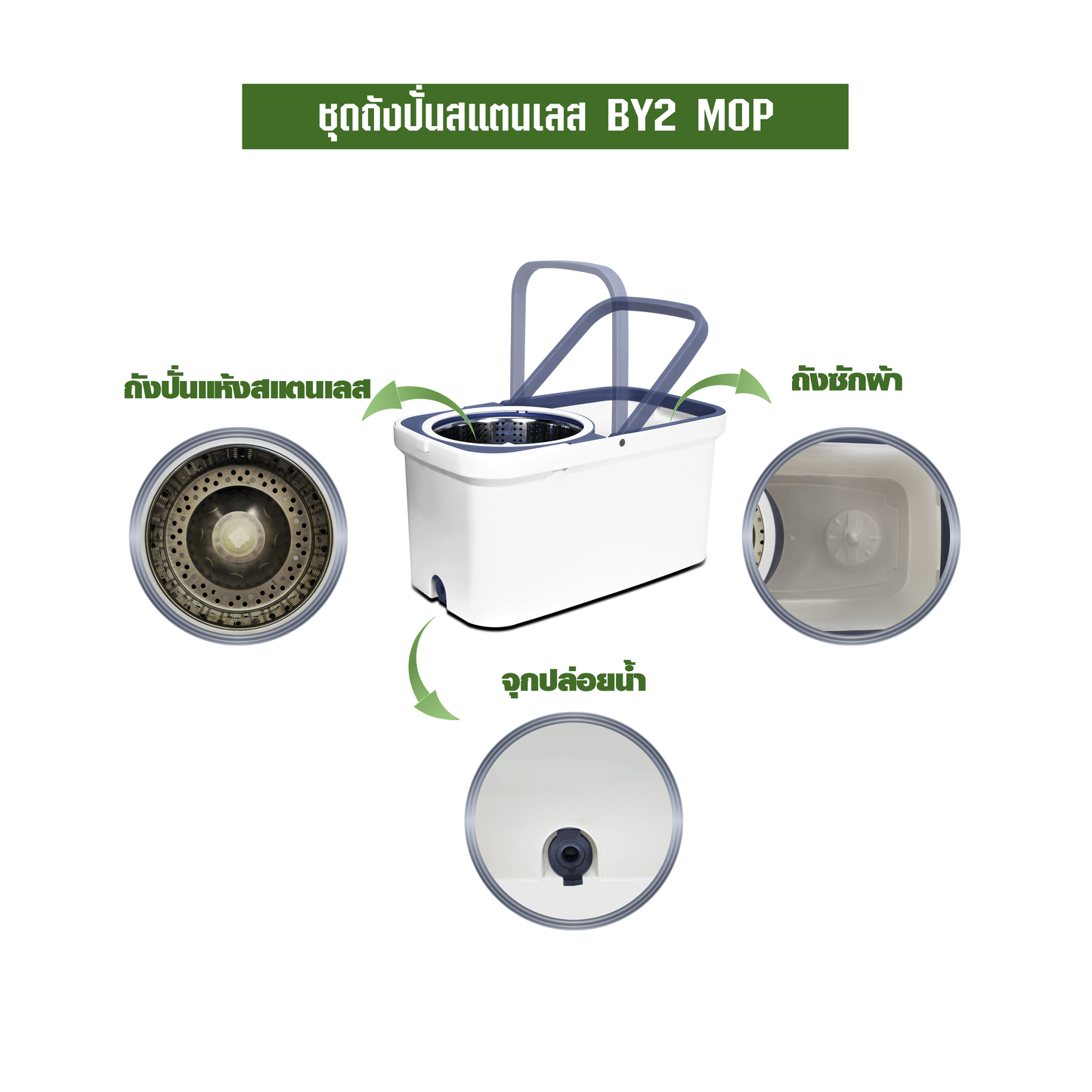 ชุดถังปั่นสแตนเลส BY2 MOP