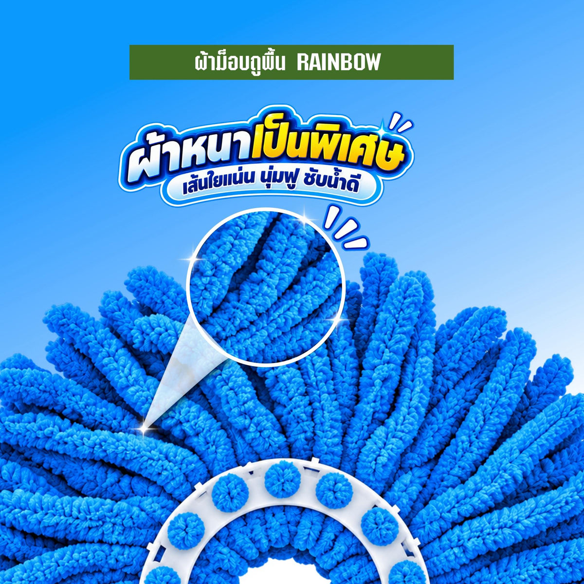 SJEASYMOP อะไหล่ผ้าม็อบถูพื้นไมโครไฟเบอร์รุ่นผ้าหนาพิเศษ