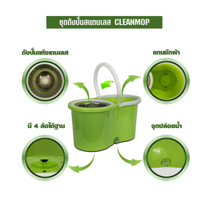 ชุดถังปั่นสแตนเลส CLEANMOP